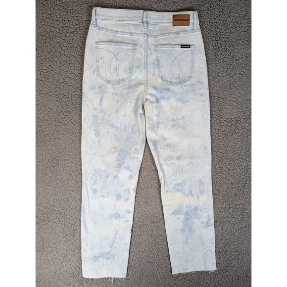 Calvin Klein Womens Jeans High Rise Straight Ankle Blue Tie Dye Size 28 NWT - Picture 11 of 13
